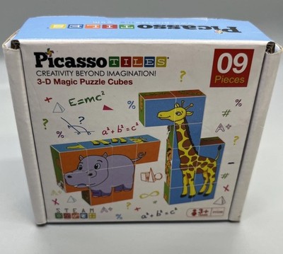 PicassoTiles 9 Pieces 3-D Magic Puzzle Cube for Ages 3+ NEW in Sealed