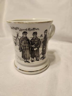 J&P Coats Spool Cotton Mustache Shaving Mug~Soldiers~C-736