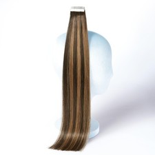 DNE Tape in Hair Extensions Real Human Hair 18 inches 20Pcs/50g/Pack Seamless Da