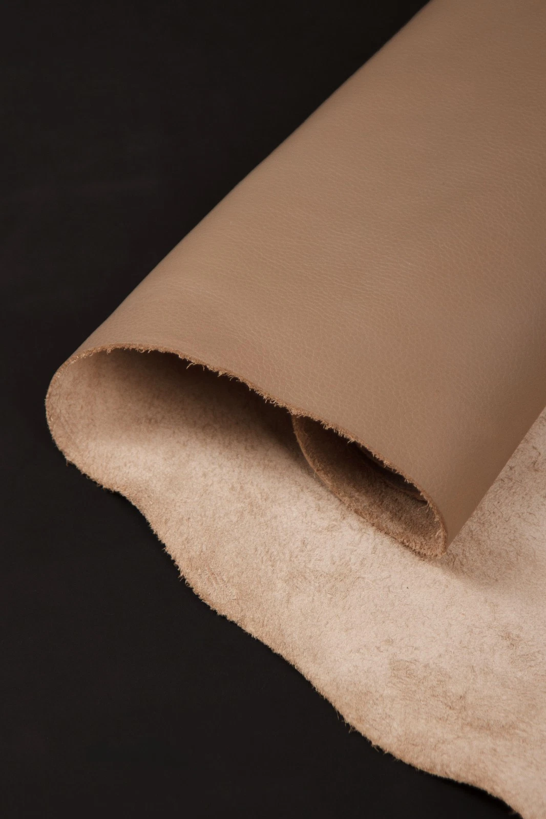 Beige Full Grain Genuine Leather Hide, Upholstery 0.8-1.2mm (2-3oz) Soft Leather
