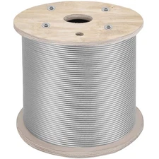 VEVOR 1/4" 304 Stainless Steel Wire Rope Cable  200ft  7x19 Tighter Core Cable