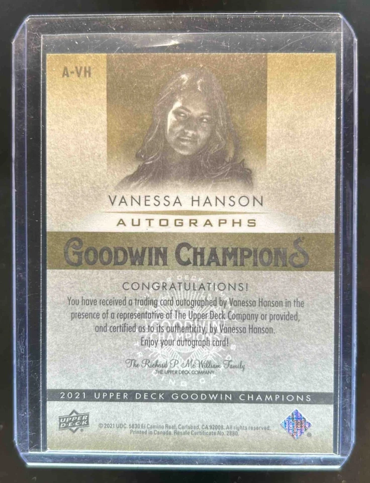 2021 Upper Deck Goodwin Champions Vanessa Hanson Auto #A-VH - Image 2 of 2