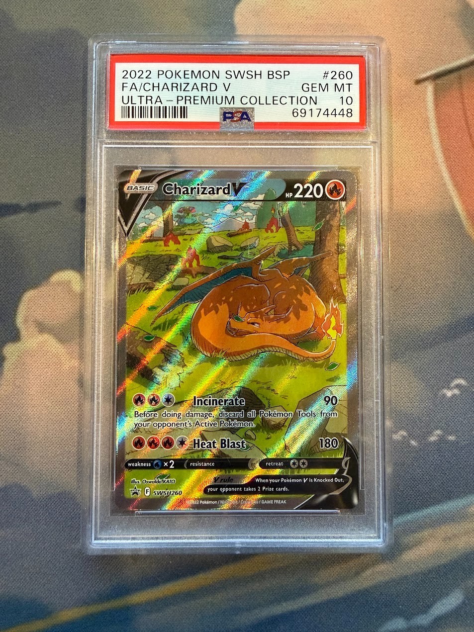 Pokemon Charizard V Ultra-Premium Coll. Full Alt Art Promo SWSH260 PSA 10