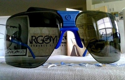   1980s  Gargoyles Sunglasses 85MM - Seattle Seahawk Blue With Black Lens !!