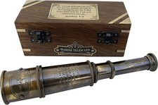 Handcrafted Brass Maritime Telescope with Wooden Box Style 4 Style 4