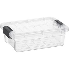 Clear Storage Boxes with Lids 1.27 Quart Plastic Bins Organizing Stackable