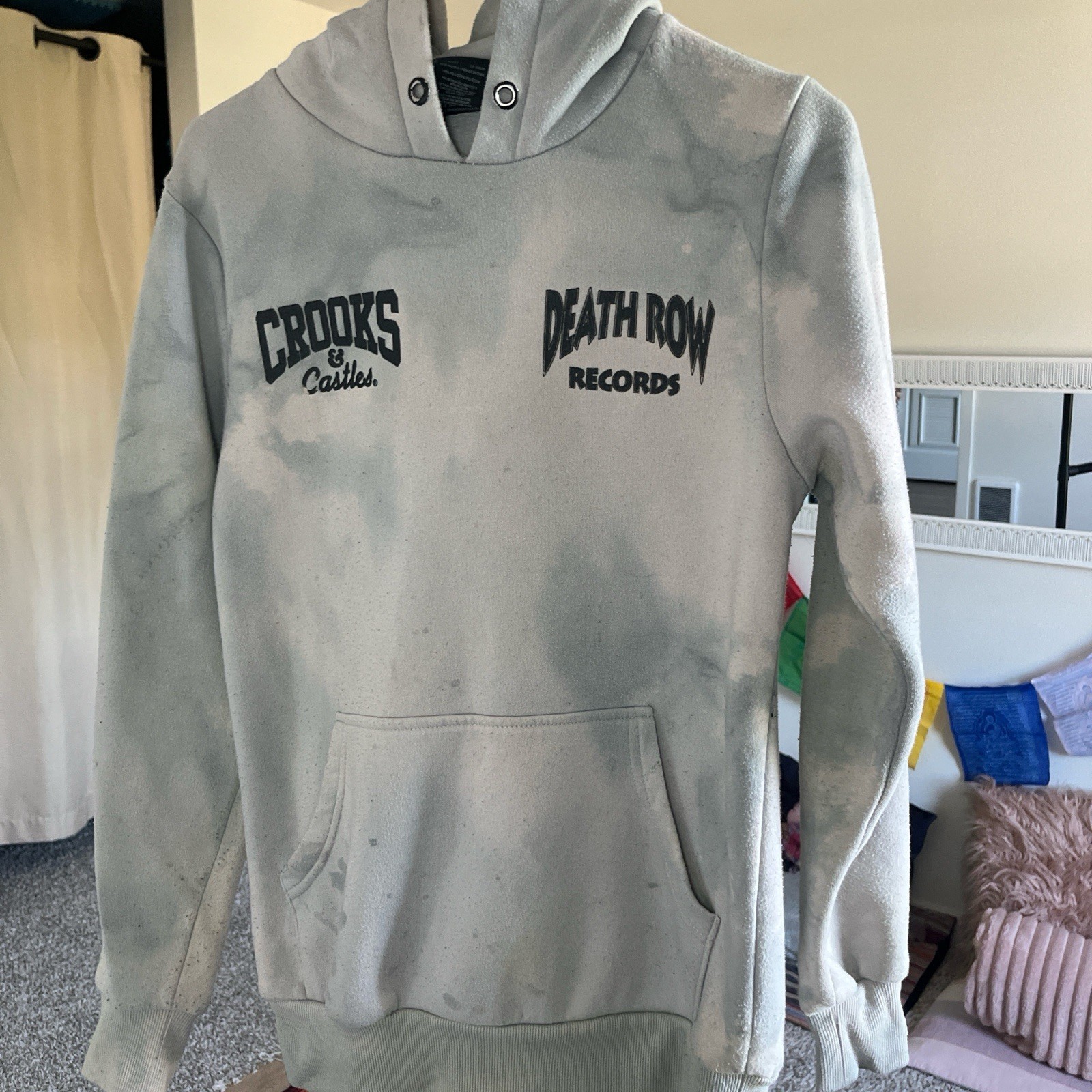 FILA Felpa con cappuccio Death Row X Crooks & Castles personalizzata tie dye streetwear