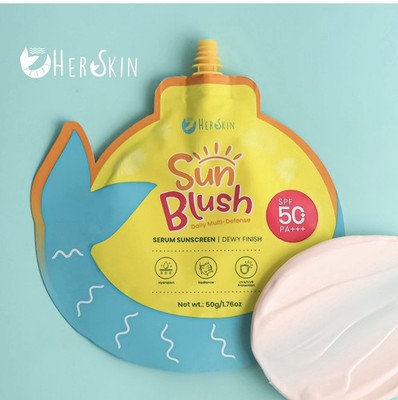 HerSkin Sun Blush Serum Sunscreen Dewy Finish LSF50 PA+++ (50g)