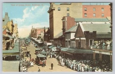 1910 Queen Street Brisbane Queensland Australia Trams REPRINT 1982 Postcard