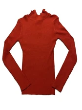 Rue 21 Women’s XL Extra Large Red Ribbed Long Sleeve Mock Neck Top With Zipper