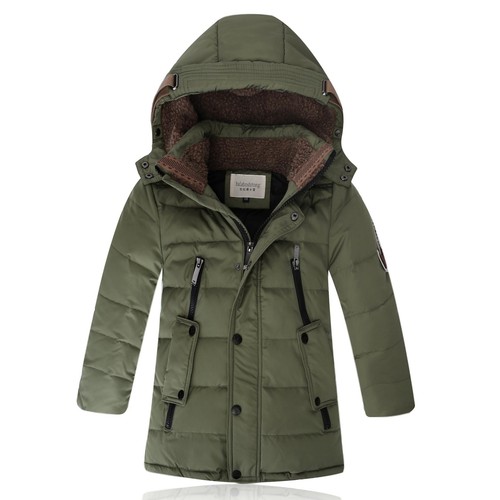 Boy Winter Casual Loose Hooded Coat Down Thicken Jacket Long Parka Warm Overisze - Picture 12 of 12