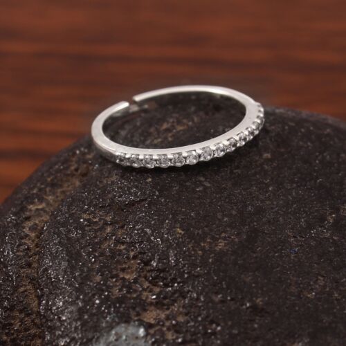 Anillo de Moissanita Media Eternidad Banda 925 Anillo de Plata Esterlina para... - Imagen 2 de 5