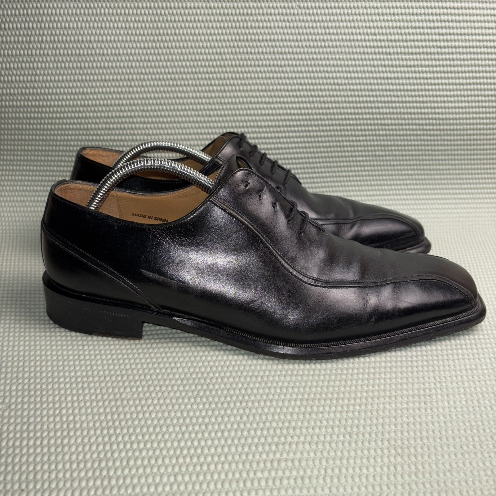 SAOLA MEZLAN Heston Oxford Scarpe Uomo Taglia 11 5M Pelle Nero Made In Spain