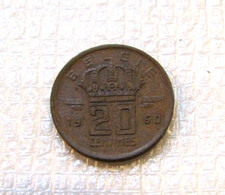 Belgium 1960 20 Centimes Coin