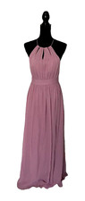 JJ  s House Bridesmaid Dress With Bow Ruffle A-line Scoop Floor-Length Chiffon