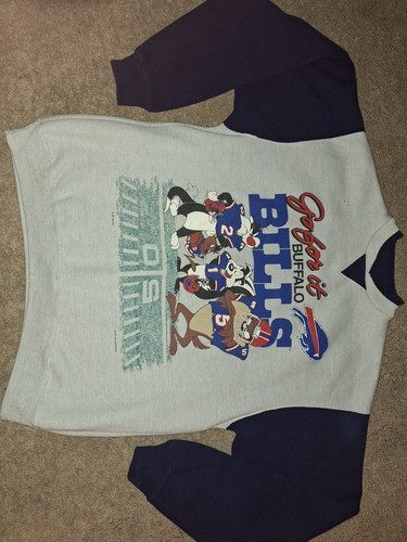 Vintage 90's Buffalo Bills Sweater Looney Tunes Taz Speedy Sylvester Pepe 1994 - 第 1/7 張圖片