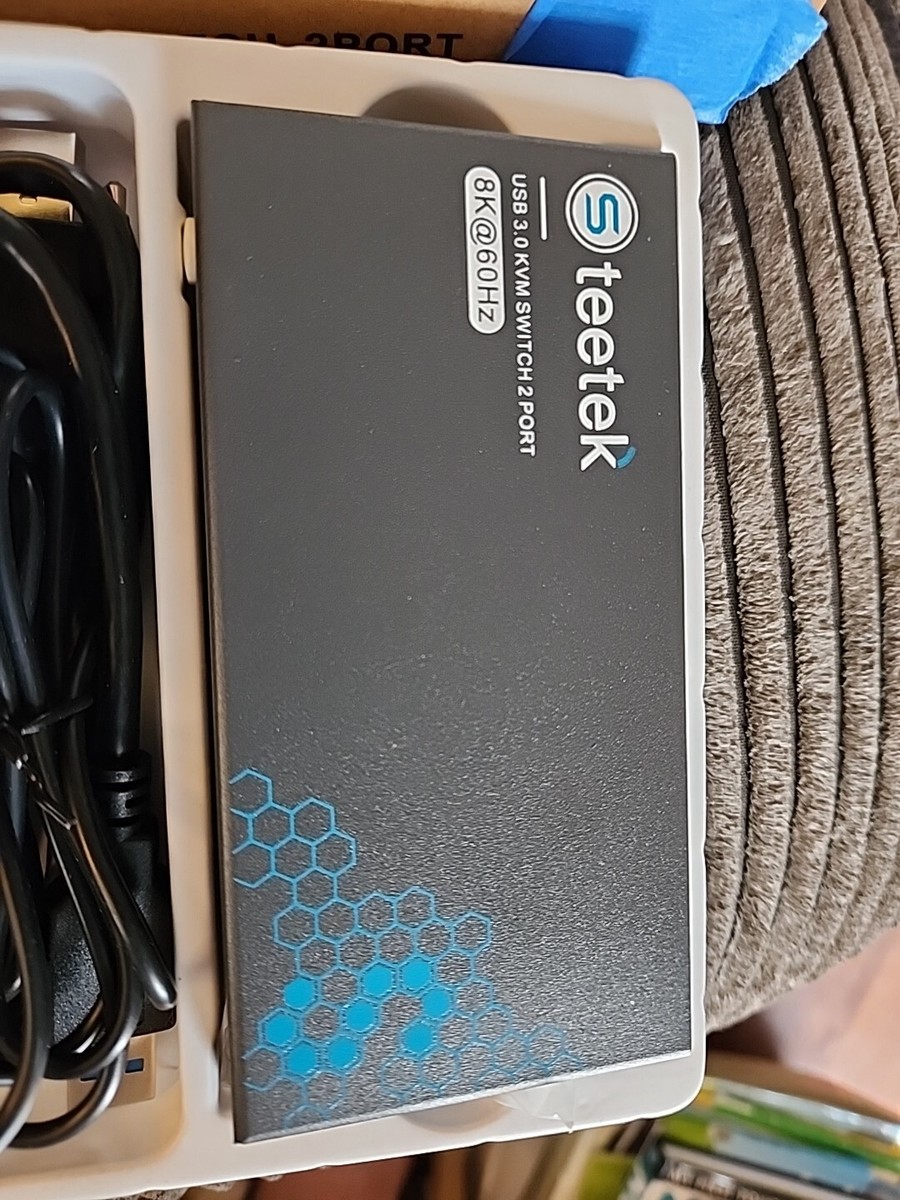 Steetek USB 3.0 KVM Switch Dual Monitor 2 Port Box, 8K@60Hz | eBay