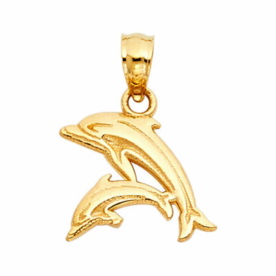 14K Gelbgold Delfin Schmuck Anhänger für Frau