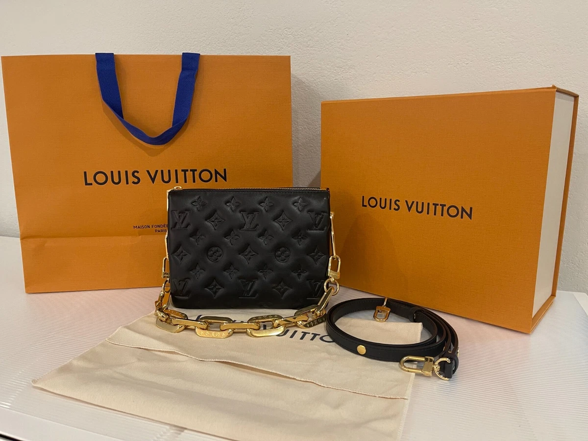 louis black purse leather