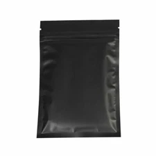 Flat Black Metallic Mylar Zipper Resealable Bags in Variety Quantities & Sizes