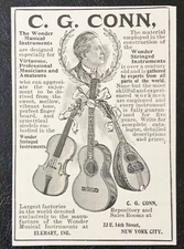 2-1899 C.G.CONN Musical Stringed Instruments Vtg Print Ad~Violin,Guitar,Mandolin