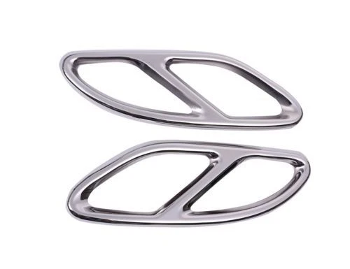 Cubierta de tubo de escape plateada para Mercedes Benz GLC C E Clase W205 C207 Cupé Foto 4 de 4