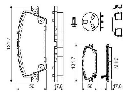 Original BOSCH Bremsbelagsatz Scheibenbremse 0 986 494 611 für Honda - Picture 7 of 7