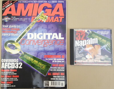 Amiga Format Magazine w/CD  Nov.1998 Napalm Game Demo ArtEffect CyberStorm +MORE