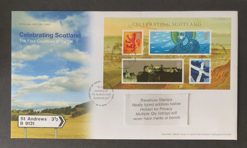 GB 2006 FDC Celebrating Scotland With St Andrews Fife Pmk - FREE UK P&P