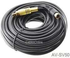 50ft Universal S-Video 4-Pin miniDIN Male to RCA Male Video Cable - AV-SV50
