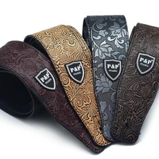Premium Embossed Vegan Leather Guitar Strap - 14 Styles - Save When You Buy More