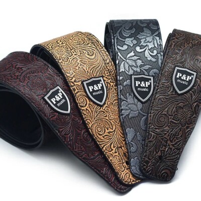Premium Embossed Vegan Leather Guitar Strap - 13 Styles - Save When You Buy More