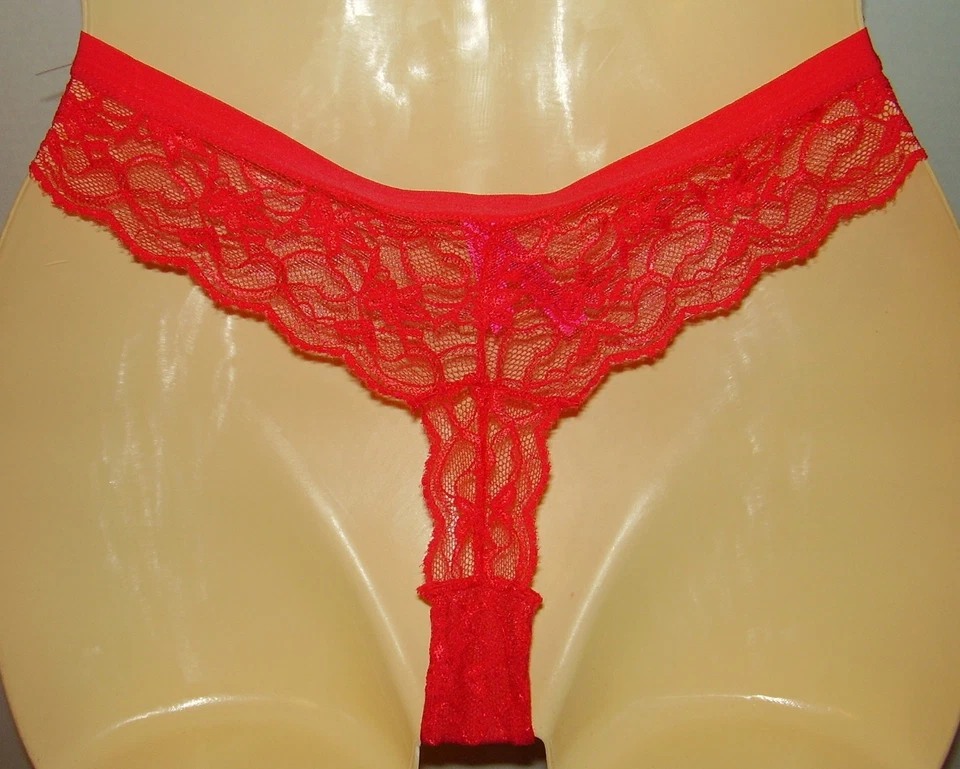 HOT KISS - NUEVO - PANTY TANGA ENCAJE ROJO - MEDIANO Foto 2 de 2