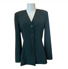 VINTAGE United Colors Of Benetton Y2K Women SZ 38 Wool Blend Career Suit Blazer