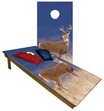 DEER Custom Cornhole Boards BEANBAG TOSS GAME w Bags Realtree Hunting Set