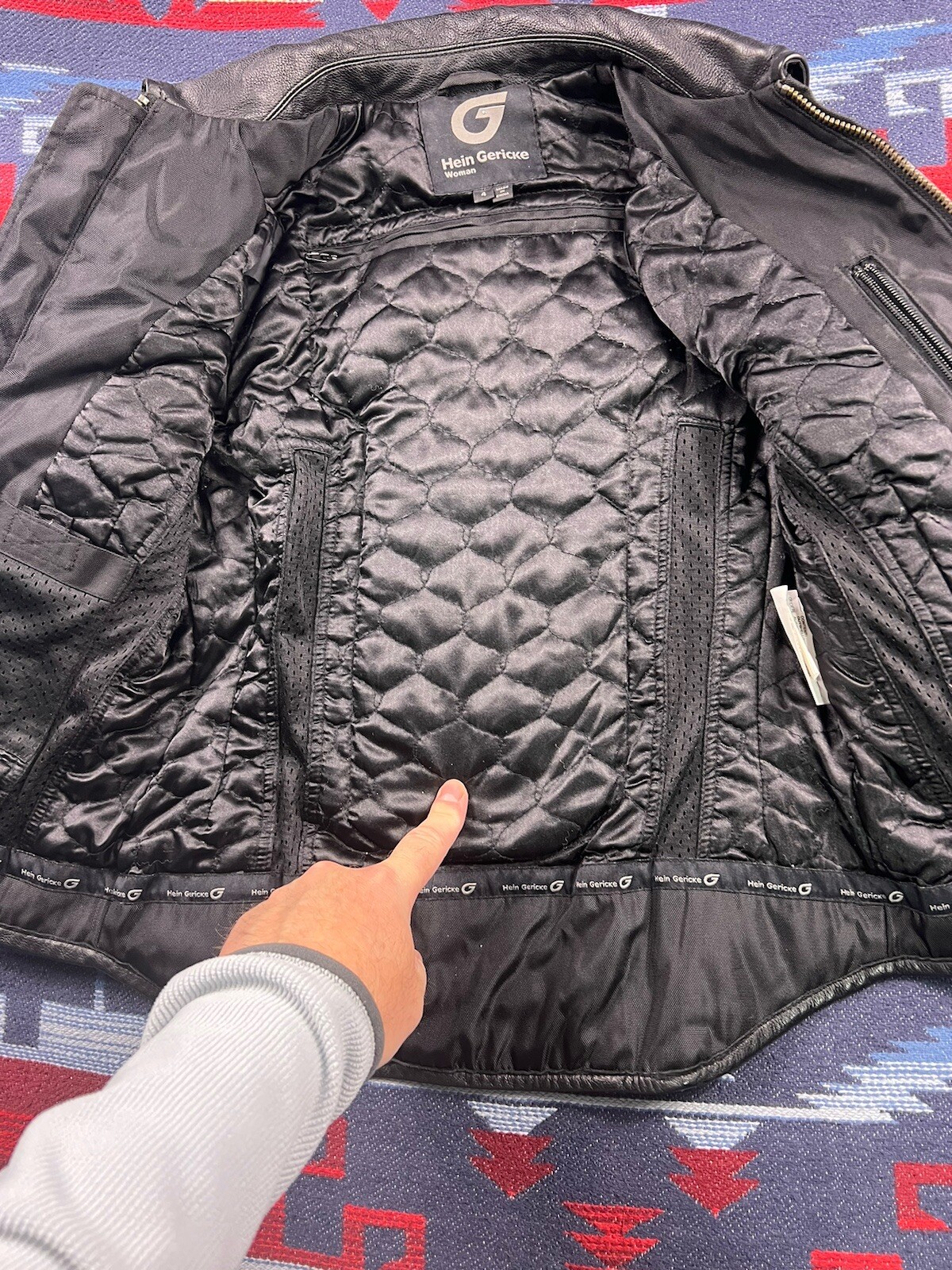 Hein Gericke Echt Leder Sz 4Biker Café Leather Padded Jacket VTG Women's Small