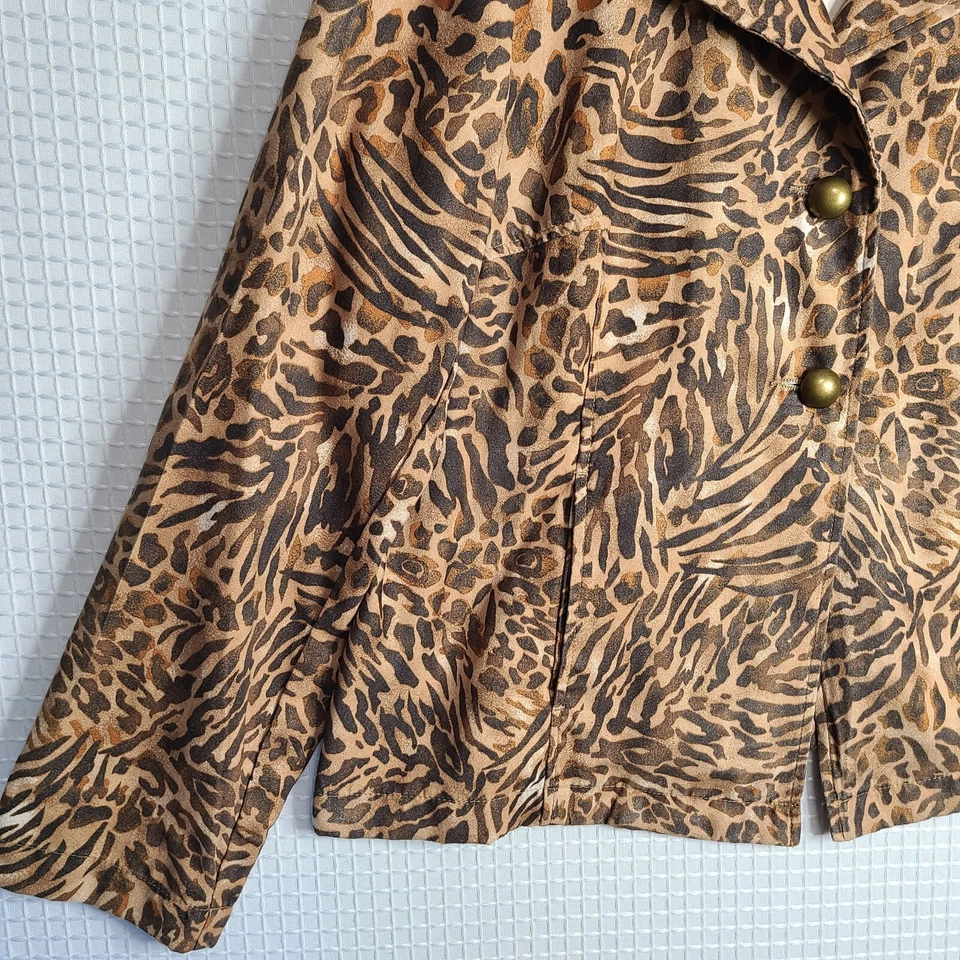 Cappagallo Womens Large Leopard/Tiger/Animal Jacket Blazer Lightweight Soft - Image 3 of 4