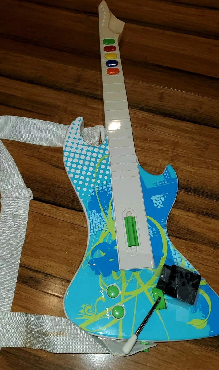 White blue Octane Guitar Hero Wireless Guitar Playstation 2 PS2 odyssey react