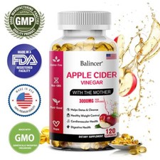 Apple Cider Vinegar Capsules, - 3000mg, Weight Management, Detoxification and...