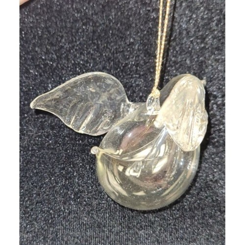 Adorno de Navidad de pájaro volador de vidrio transparente soplado a mano - Imagen 3 de 4