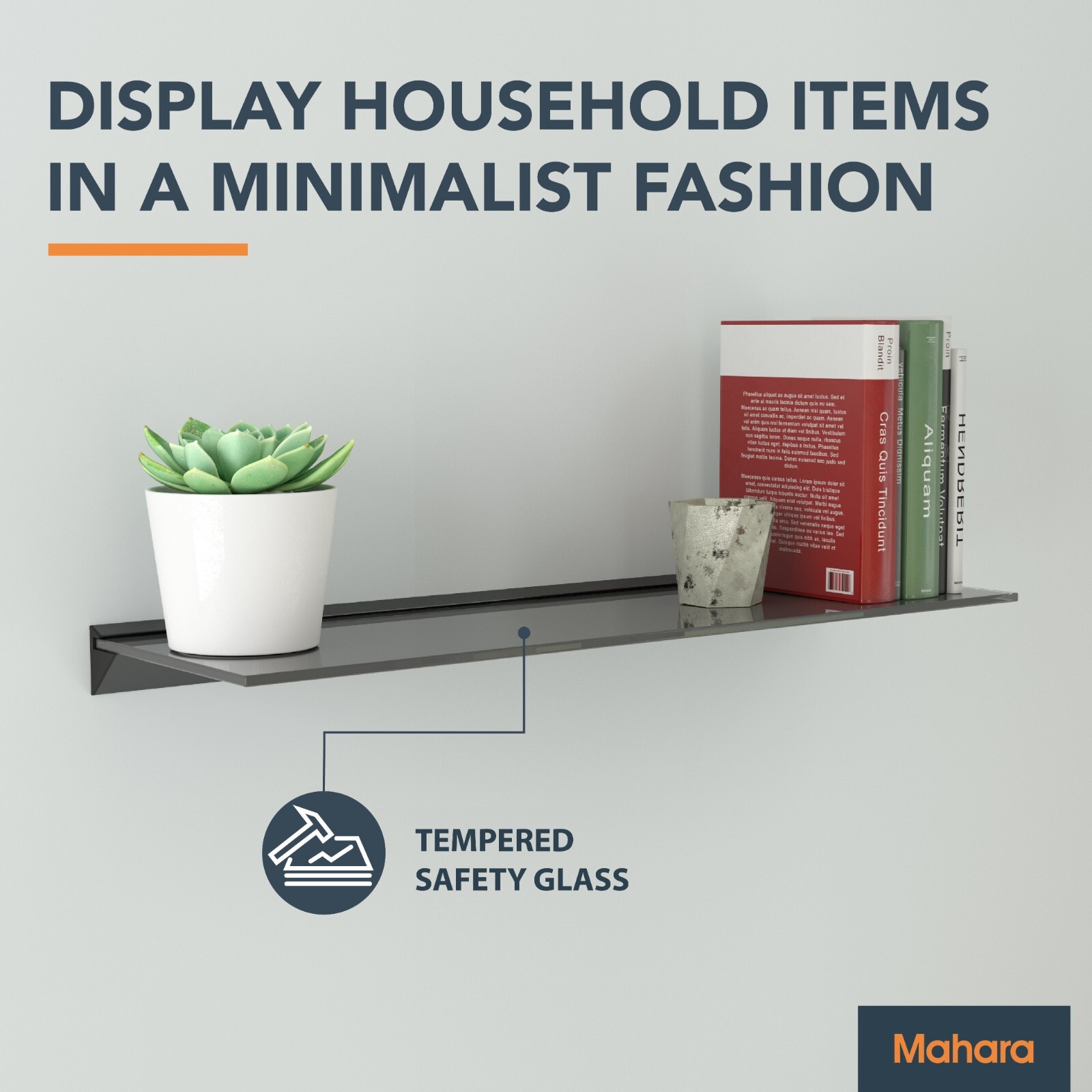 Floating Tempered Safety Glass Shelf Shelves Display For Home Bathroom