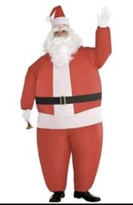 America Inflatable Santa Clause Costume Size Up to 42" Waist Christmas Halloween