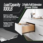 1 Pair Full Extension Ball Bearing Drawer Slides 12" 100 Lb Load Capacity Black