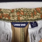 Lands End Women 8 Cotton Canvas Green Brown Floral Shorts Mid Rise Elastic Waist — photo 2