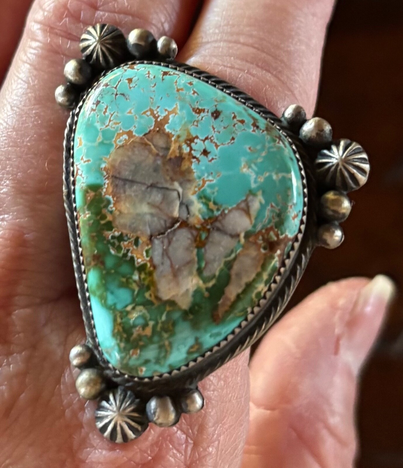 Sublime Silver Royston Turquoise Statement Ring/s… - image 3