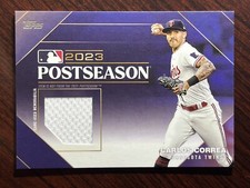 2024 Topps Series 1 Carlos Correa 2023 Postseason Jersey Relic #/99 Twins SP