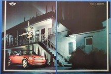 BMW 2004 Mini Cooper Convertible Vintage Print Ad Balcony Jump Garage Art VTG