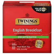 Twinings Decaf English Breakfast Tea 100 Individually Wrapped Tea Bags