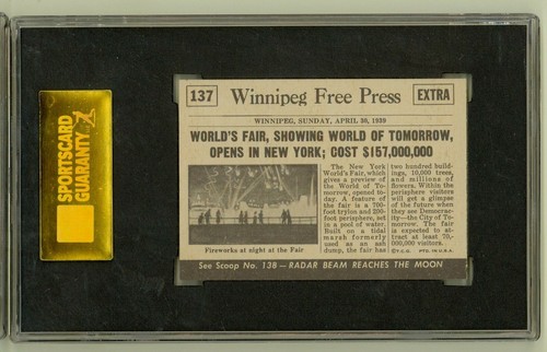 1954 Topps Scoop #137 New York World's Fair 1939 SGC NM/MT 8 Scoops High Nbr - Picture 2 of 2