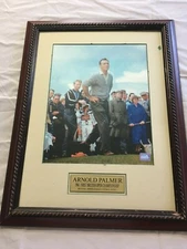 Framed Picture Of Arnold Palmer at 1961 British open championship licensed 22X18
